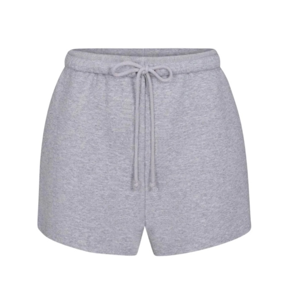SKIMS Cotton Fleece Short Heather Grey Large